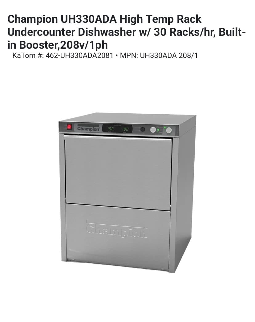 Champion ADA Dishwasher